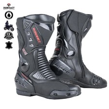 RIDERACT® Waterproof Motorcycle Boots Mens Black Motorbike Boots Race Ready
