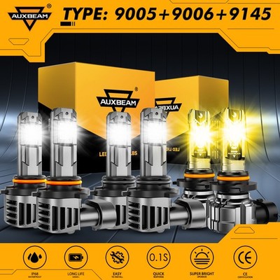 For GMC Canyon 2004-2012 AUXBEAM LED Headlight Hi/Lo Beam 6500K+Fog Light 3000K