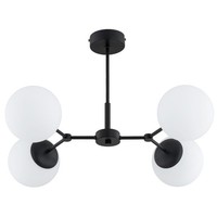 Deckenlampe 4-Flammig Glas Schwarz Weiß E14 B:38 Cm Deckenleuchte Schlafzimmer