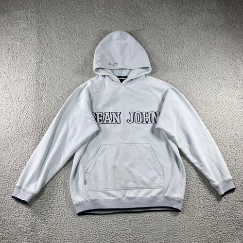 Vintage Sean John Hoodie Men M Embroidered Logo Pullover Baggy Street Y2K - Picture 2 of 10