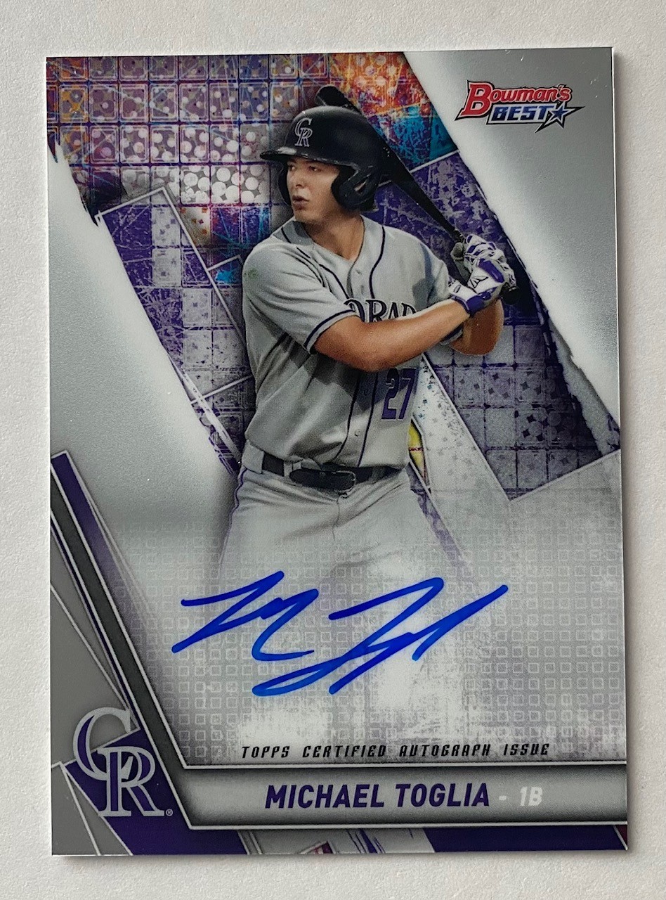 2019 Bowman's Best Auto Michael Toglia #B19-MTO Auto