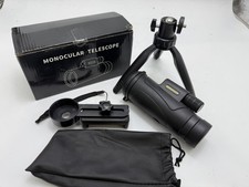 GENERIC MONOCULAR HD OPTICAL GLASS 87M/1000M ATTACHES TO PHONE - BLACK