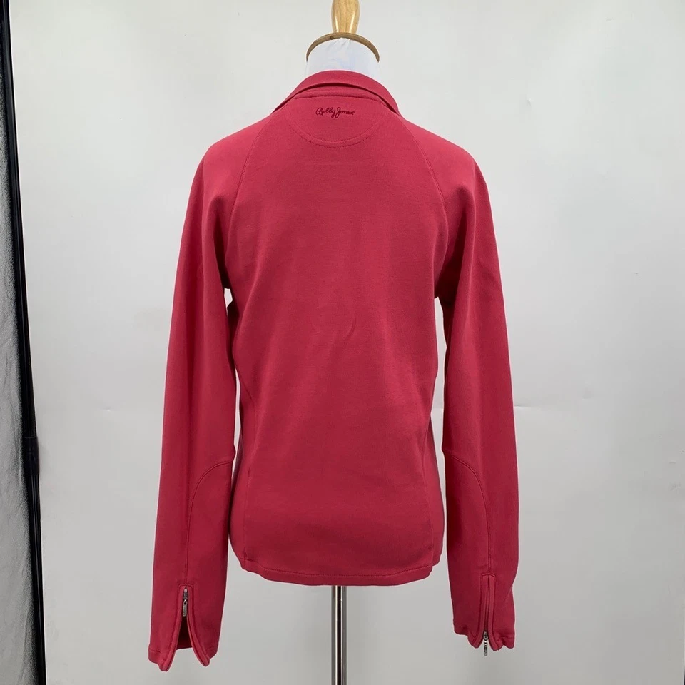 Top de golf Bobby Jones para mujer mediano sandía manga larga cuarto cremallera puños Foto 4 de 4