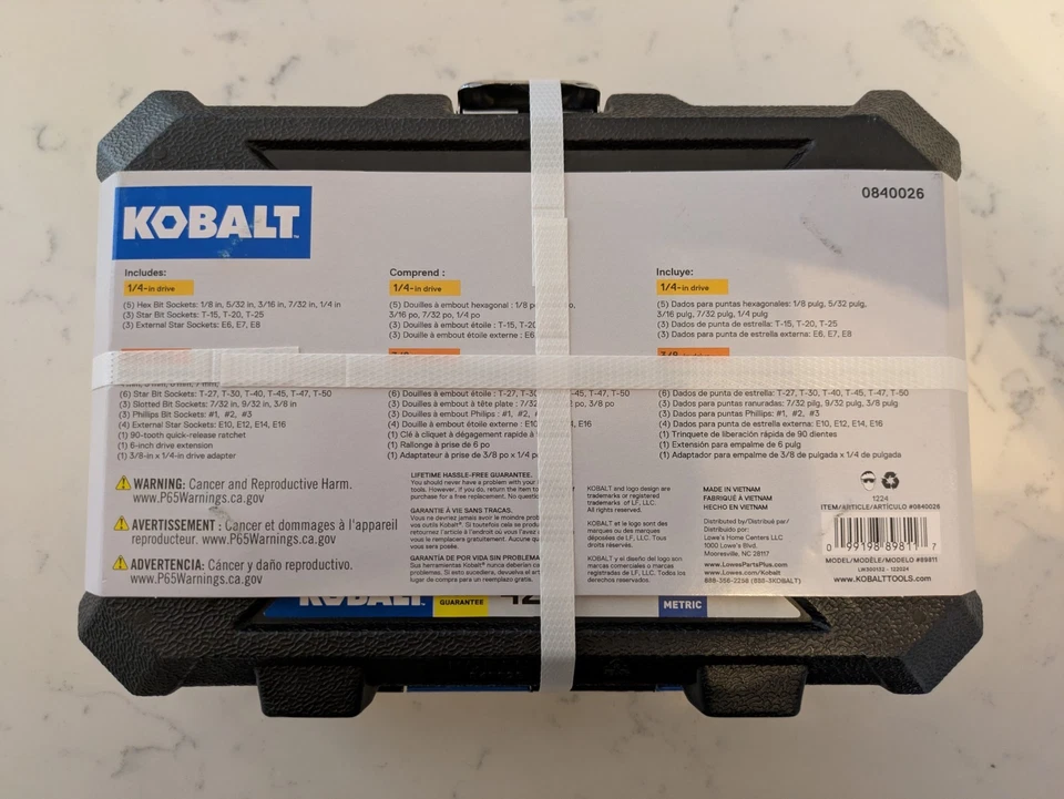 NEW Kobalt Pro90 3/8" Drive Flathead/Hex/Phillips/Torx Bit Driver Socket Set - Image 4 of 4