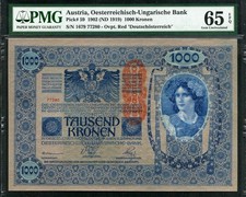 Austria 1902(1919) 1000 Kronen P59 PMG 65 EPQ GEM UNC