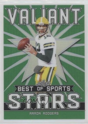 2020 Leaf Best of Sports Valiant Stars Green 25/75 Aaron Rodgers #VS-03 12mg
