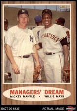 1962 Topps #18 Mickey Mantle Managers' Dream Giants / Yankees HOF 6 - EX/MT