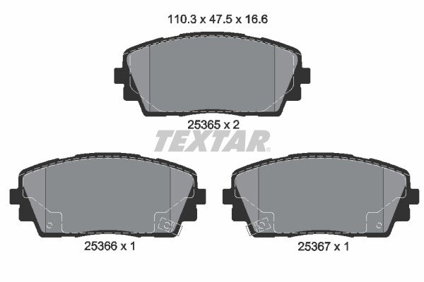 Bremsbelagsatz FÜR KIA Picanto II (Ta) - Textar 2536501-image