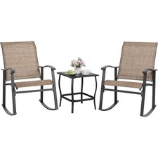 Rocking Chair Outdoor Table, 3 Piece Rocking Patio Bistro Set, Outdoor Furniture