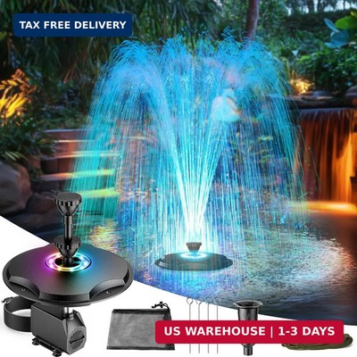 Antfraer Floating Pond Fountain with LED Lights - 40W 660GPH Pump with 3 Spray M