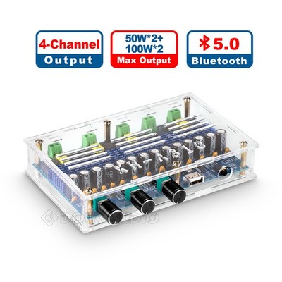 Mini-4.0-Kanal-Digital Verstärker mit Bluetooth-Subwoofer-Verstärker-USB-Player