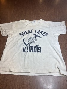 Vintage 1950’s US Navy Great Lakes IL Souvenir Kids Shirt Rockabilly Small