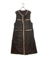 simpure                    Long linen gilet brown