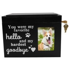 Wooden Funeral Cremation Urns with Photo Frame Pet Memorial Remembrance Gift