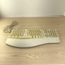 Vintage Microsoft Natural Keyboard Elite White Cream Ergonomic Keyboard PS2