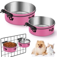 2 Pack Crate Bowls Stainless Steel Kennel Bowl for Medium  Small Dogs Crate ...
