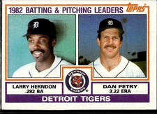 1983 Topps #261 Tigers Leaders / Checklist (Larry Herndon / Dan Petry)