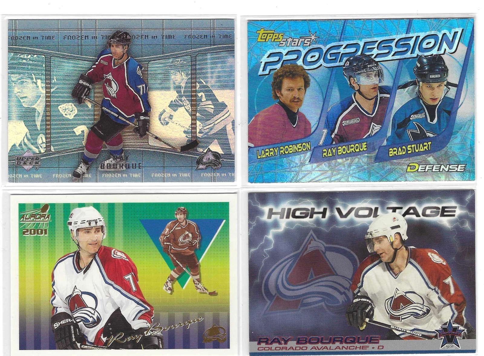 RAY BOURQUE 4 CARD INSERT LOT AVALANCHE #5