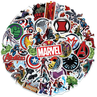 50x MARVEL Stickers DC Etiketten Aufkleber Avengers Superhelden Comic Sticker