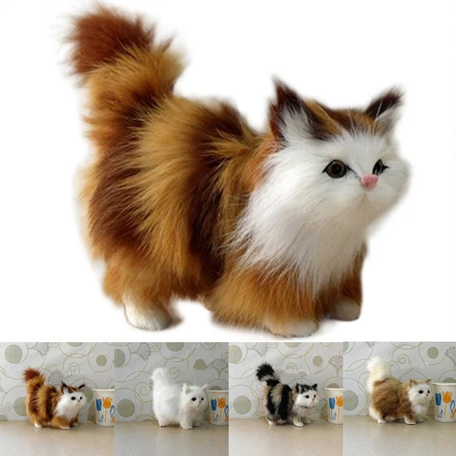 Realistische Katze Plüsch Spielzeug weich und niedlich Plüsch Katze Puppe Kinder - Bild 1 von 26