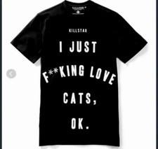 KILLSTAR I JUST F CKING LOVE CATS T SHIRT BLACK M