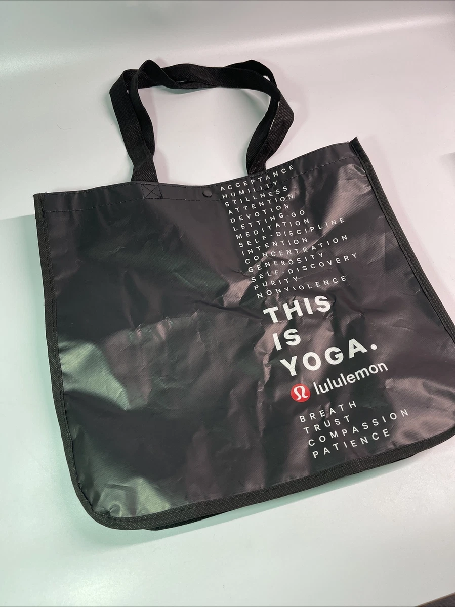 Lululemon Reusable Shopping Gift Bag This Is Yoga Large Black