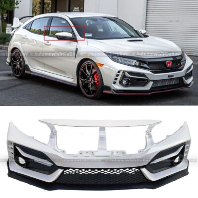 For 16-21 Civic Type R Style Front Bumper Conversion Orchid White
