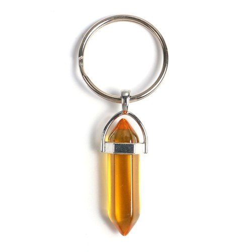 Natural Quartz Crystal Stone Point Chakra Keyring Healing Gemstone Pendant - Picture 53 of 54