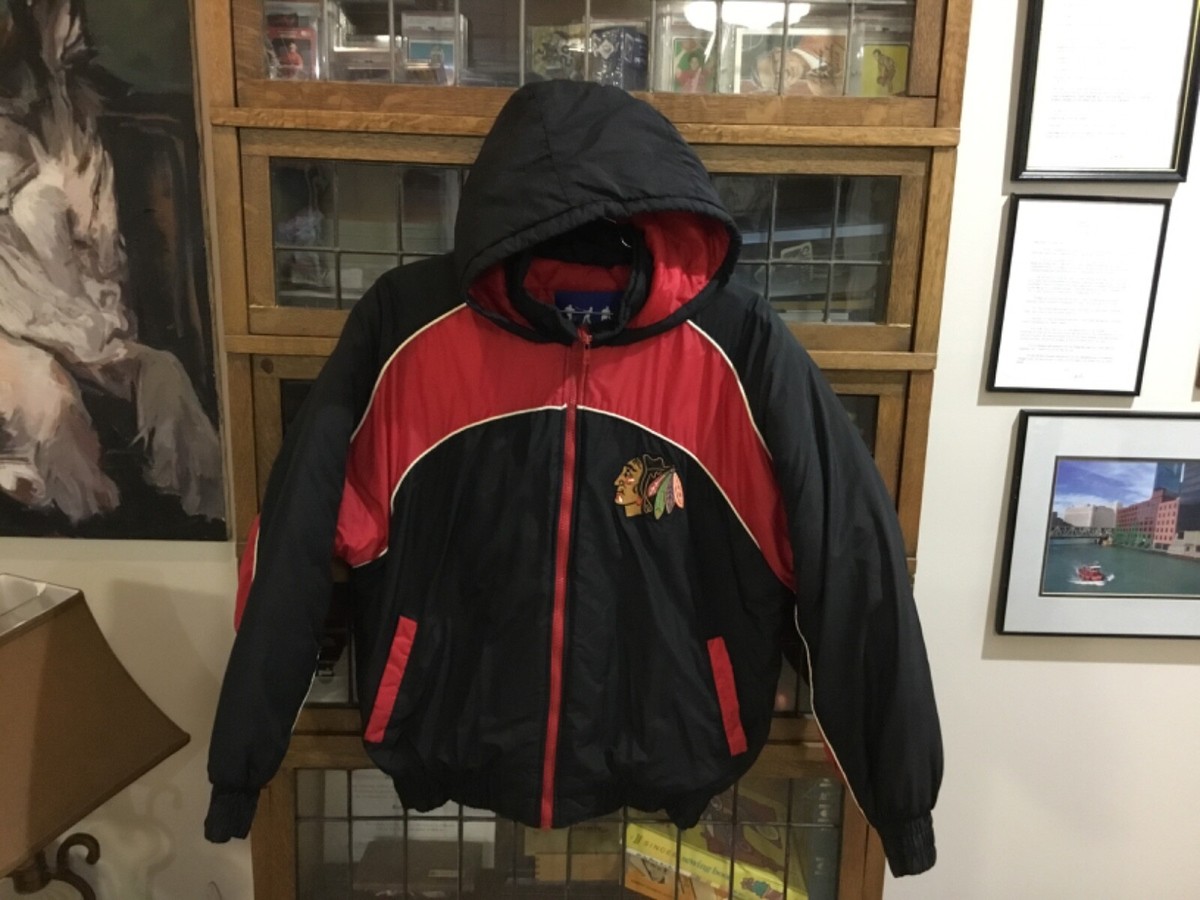 VTG 90's Chicago Blackhawks FANS GEAR Full Zip Puffer Jacket