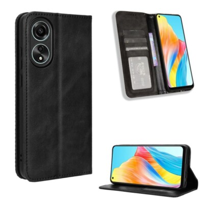 Custodia Portafoglio Per Oppo A74 4G: Cover In Pelle PU Verde Con Funzione Stand, Slot Per Schede E Chiusura Magnetica - Design Retrò Premium - 4