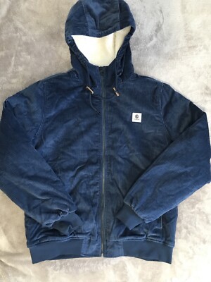 Element Men's Dulcey Fleece Corduroy Jacket Hooded Pockets Front Zip Size M New