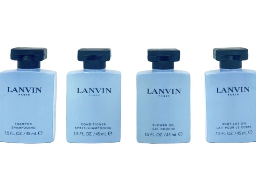 New Lanvin Paris Shampoo Conditioner Lotion Shower Gel Set 4