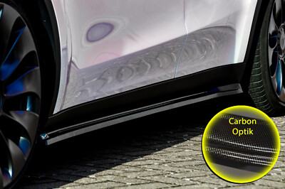 Seitenschweller Sideskirts aus ABS für Tesla Model Y + Performance Carbon Optik