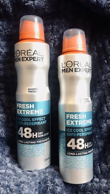 Set of 2 Loreal Men Expert ~Fresh Extreme~ 250ml Antiperspirant Deodorant Spray