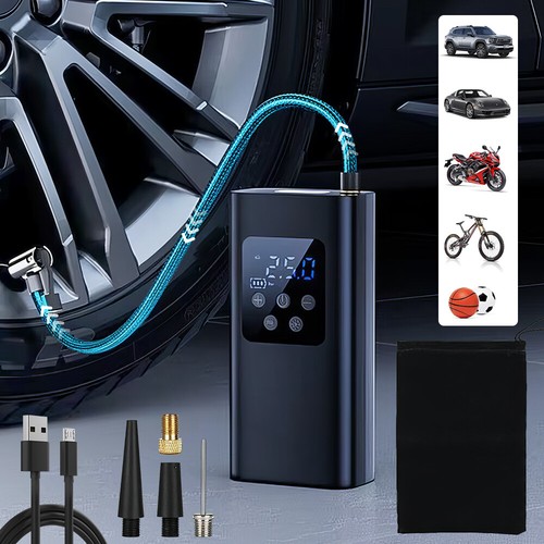 LCD Elektrische Akku Luftpumpe 150 PSI Auto Reifen Druckluft Fahrrad Kompressor - Bild 3 von 16