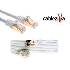 Cat7 S/FTP Ethernet Patch Cable High-Speed 600MHz White 6FT- 25FT Multi Pack LOT