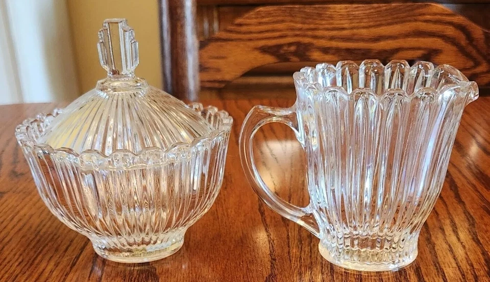 Juego de azucarero y crema Mikasa Crystal Marquette ¡HERMOSO Y CLARO!!! Foto 3 de 4