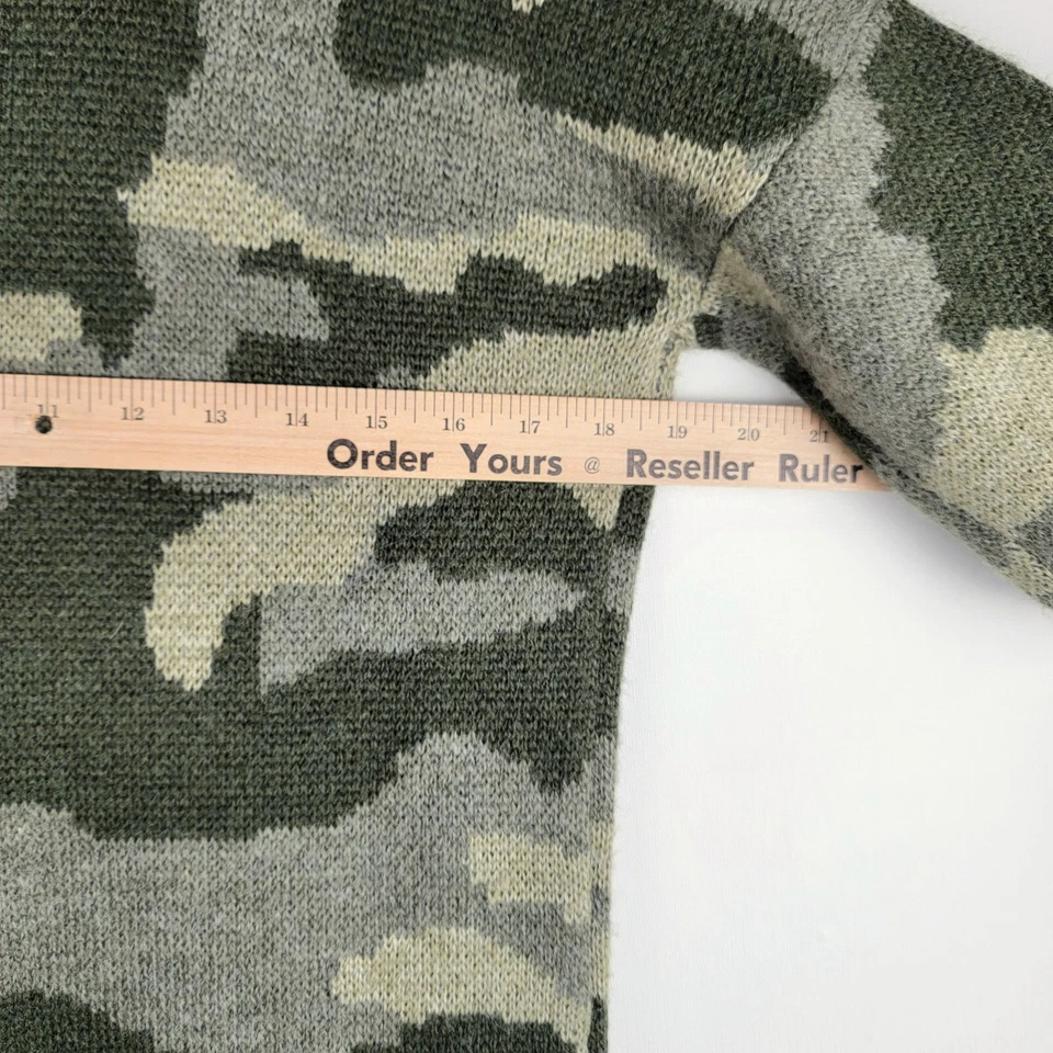 Suéter para mujer Lucky Brand talla S verde camuflaje mezcla de lana cárdigan abotonado Foto 4 de 4