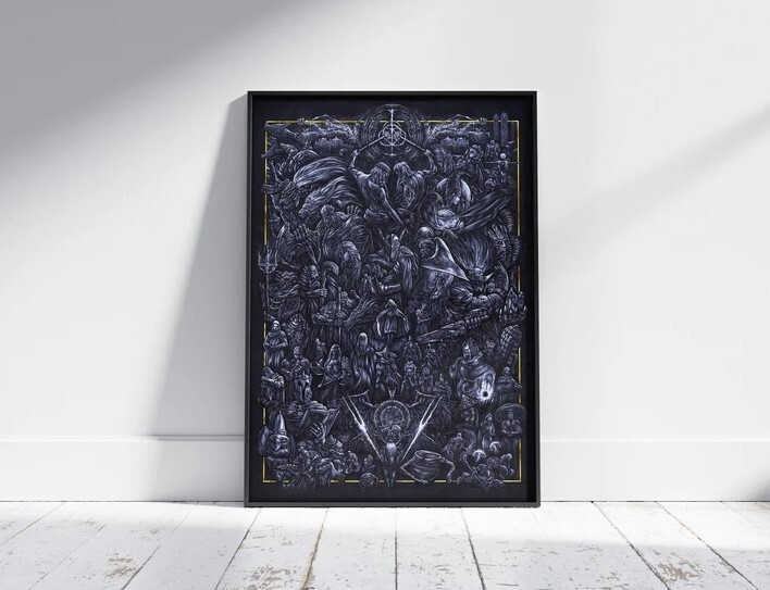 Engraved Souvenir of the Elden Ring and Poster