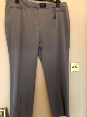 BNWT MARKS & SPENCER COLLECTION STEEL BOOTLEG TROUSERS SIZE 22 REGULAR