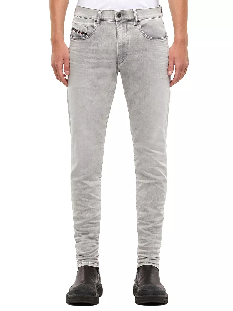 Diesel - Mens Slim Fit Stretch Jeans Light Gray Grey - 069RE |