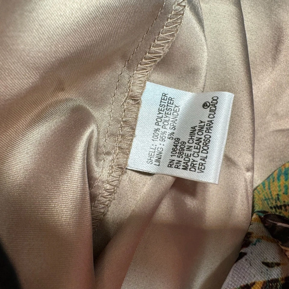 Antonio Melani Sheath Faux Wrap Dress Womens Size 2 Animal Print Floral Lined - Image 4 of 4