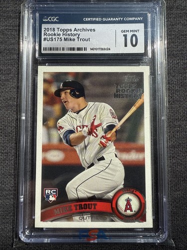 2018 Topps Archives Mike Trout Topps Rookie History RC #US175 PSA 10 GEM MT