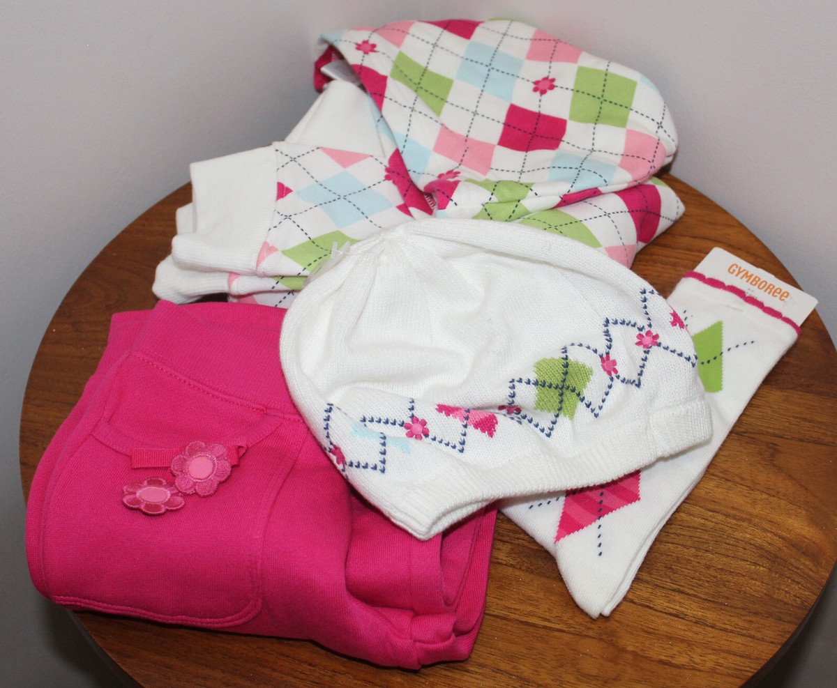 GYMBOREE GIRLS OUTFIT COMBO 8-PIECE BLOUSE HOODIE PANTS SKIRT HAT