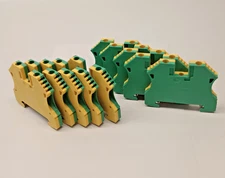 Weidmuller 1010100000 Used PE Terminal Block WPE4 (Pack of 10) Green/Yellow