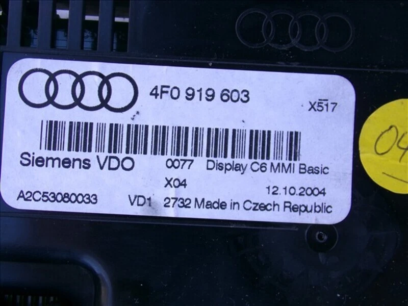 4F0 919 603 central dashboard display 92898 for AUDI A6 2.0 TDI 2004-2008 2004 - image 3 of 4