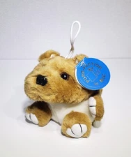 VTG 1994 MJC Brown Puppy Dog Pup Plush Stuffed Animal Wrinkly Shar Pei Toy 4"NWT