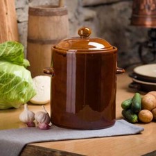 Gärtopf Sauerkrauttopf Keramikfass Einlegetopf Gurkentopf 2,5L 5L 10L Tontopf