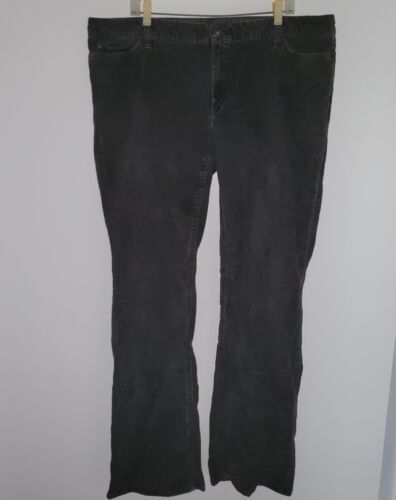 Eddie Bauer Corduroy Curvy Boot Cut Pants Women's Size 18T Gray Brown