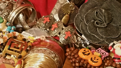 Vintage Estate Modern Costume Jewelry Mixed Lot (1 Pound) - Pre-Owned, FREE Shipping